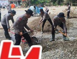Brimob Polda Bangun 194 Huntara di Sumbar