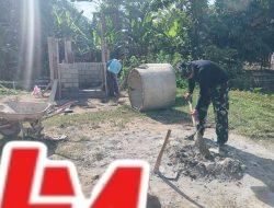 Personil Satgas TMMD Ke -127, Pastikan Kegiatan MCK Selesai Tepat Waktu